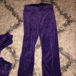 purple velour pants